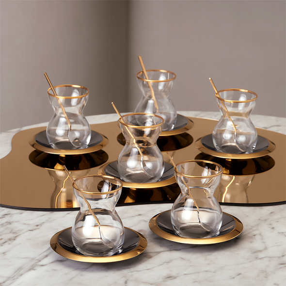 Karaca Lacin 18-Piece 120ML Tea Set | 153.03.05.0089