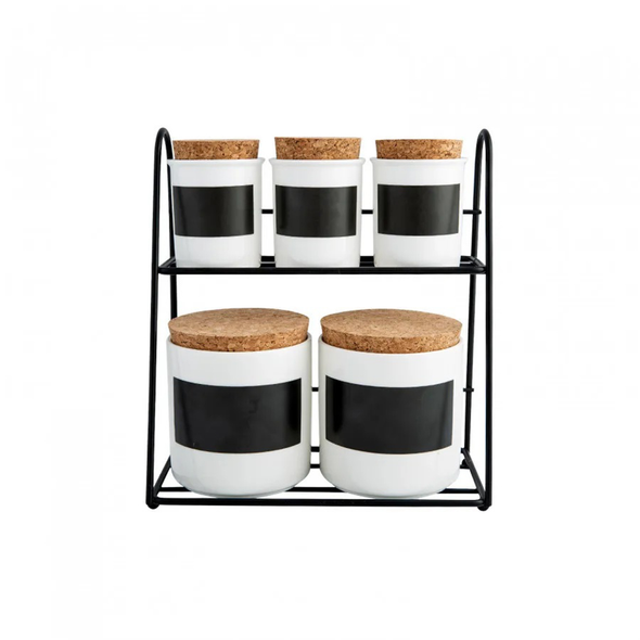 Karaca Black Tape Stand Spice Set | 153.03.06.1892