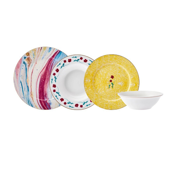 Karaca Ebru 24-Piece Porcelain Dinner Set for 6 People | 153.03.06.9936
