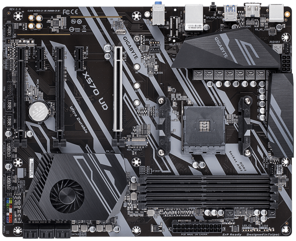 Gigabyte AMD X570 UD Motherboard, Advanced Thermal Design with Enlarge Heatsink, PCIe 4.0 x4 M.2 Connector, PCIe 4.0 x16 Slot Armor with Ultra Durable™ Design, GIGABYTE Gaming GbE LAN with Bandwidth Management, HDMI 2.0 | X570 UD