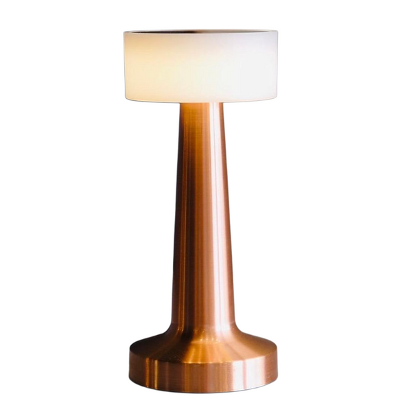 Cordless Rose Gold LED Table Lamp - 21 cm, 3 Adjustable Light Levels | SK1951417