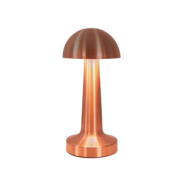 Rose Gold Mushroom LED Table Lamp - 23 cm, Touch Dimming, 3 Light Modes | SK1951419