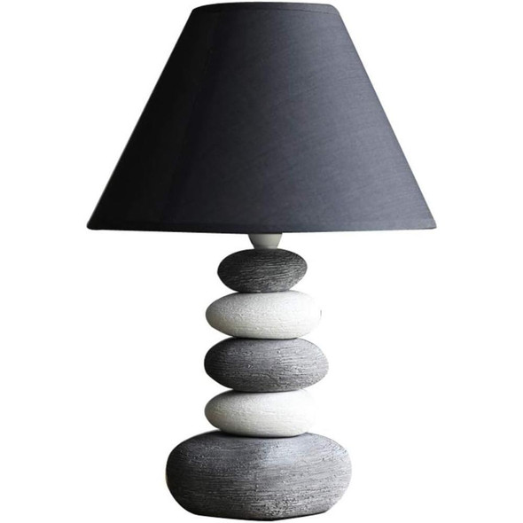 Stacked Stone Ceramic Table Lamp 37 cm - Fabric Shade | SK922