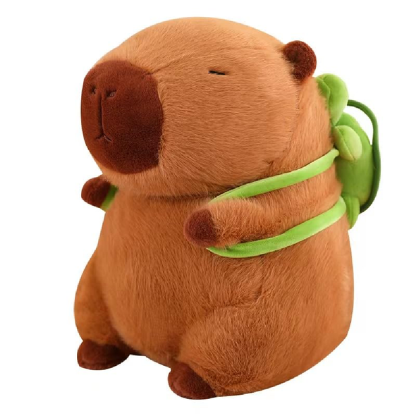 Capybara Plush Toy with Removable Turtle Backpack 33cm – Brown | AL24418