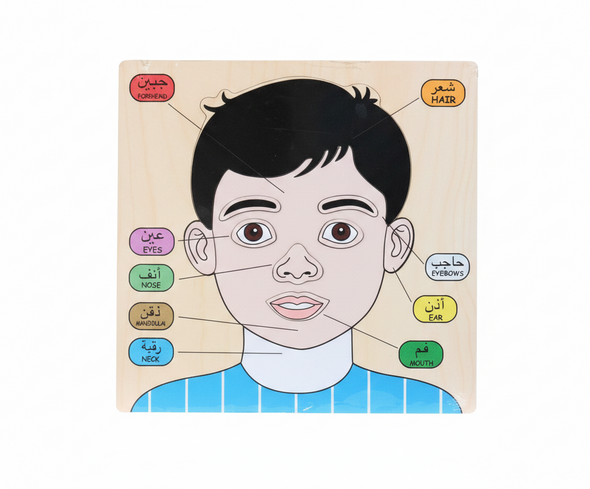 Kids Educational Face Parts Wooden Puzzle - Boy Version | AL4456