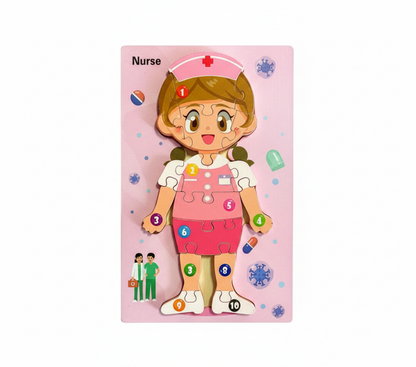 Kids Nurse Wooden Puzzle - Educational Dress-Up Character | AL7803