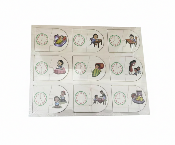 Kids Daily Routine Time Learning Wooden Puzzle - Clock & Activities Board | AL4461