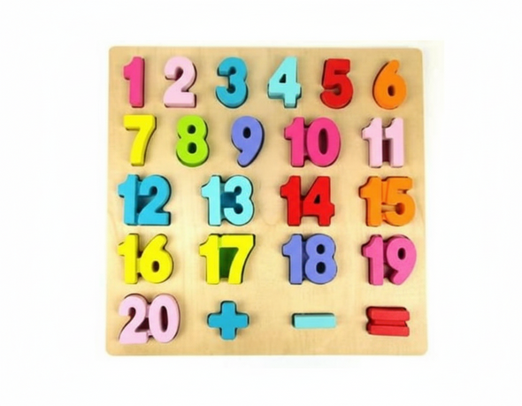 Kids Numbers & Math Symbols Educational Wooden Puzzle Board - 1 to 20 | AL7810