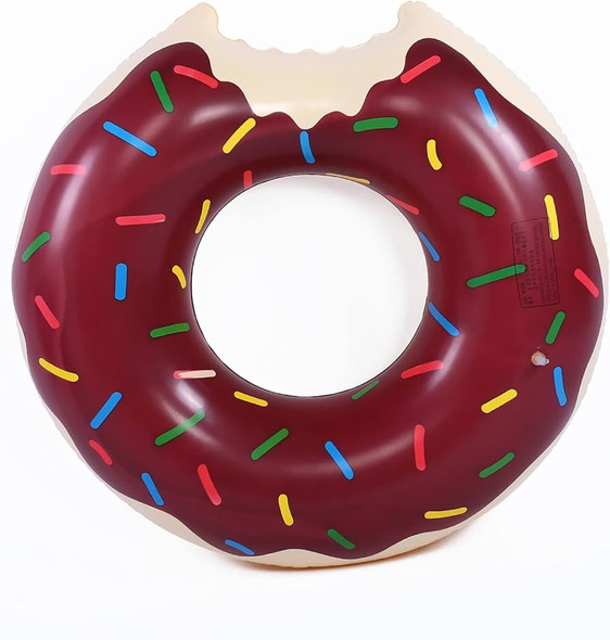 Inflatable Brown Donut Swim Ring - Pool Float for Kids & Adults | 583-5