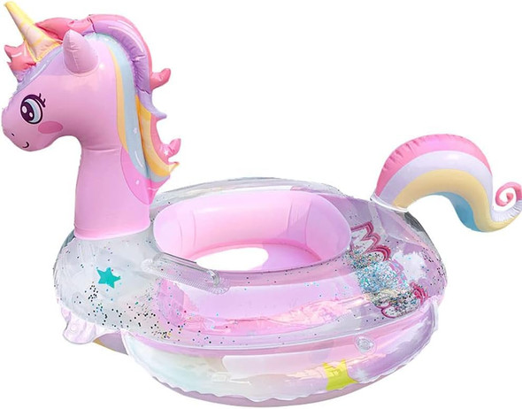 Unicorn Baby Inflatable Swim Ring – Glitter Seat Float | 583-19