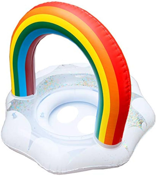 Rainbow Baby Inflatable Swim Ring with Canopy - Cloud Design | 583-22