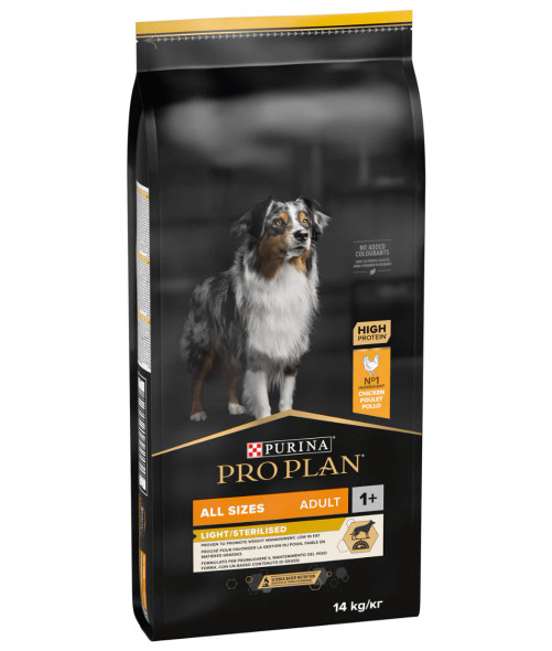 Pro Plan Adult Light / Sterilized Chicken Dog Food - 14kg | 205029