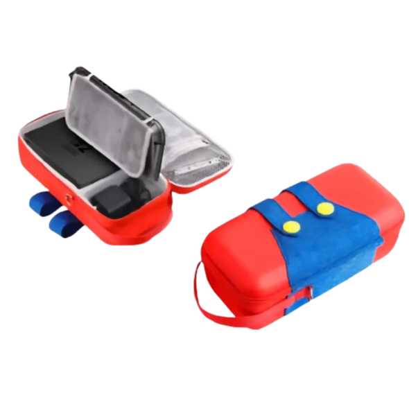 Hard Carrying Case For Nintendo Switch 2 With Storage Pockets for TV Dock, Charger, Games & Controllers - Mario Edition