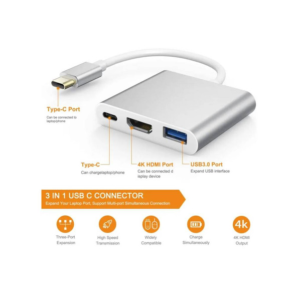 USB Type-C 3-In-1 Converter Adapter