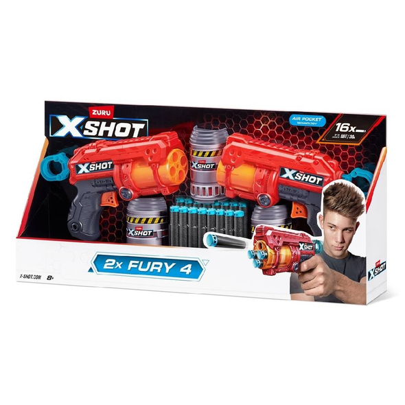 XShot Fury 4 Dart Blaster Twin Pack – 16 Darts | 36329