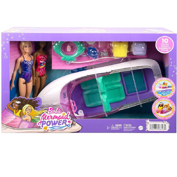 Barbie Mermaid Power Boat Playset with 2 Dolls & Accessories | HHG60