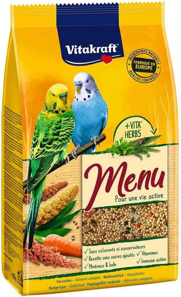 Vitakraft Budgies Menu Herbs Complete Bird Food - 1 kg | 200053