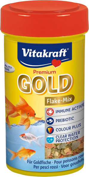 Vitakraft Gold Flake Fishfood Premium Flake Mix - 250 ml | 200255