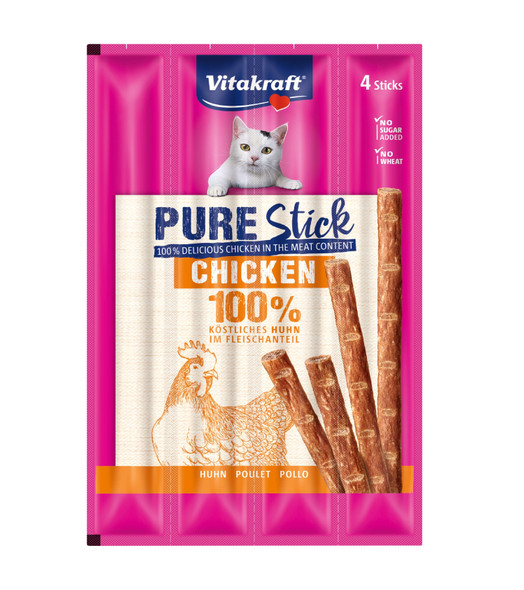 Vitakraft Pure Stick Mono Protein Chicken Cat Treats - 4×5g | 200866