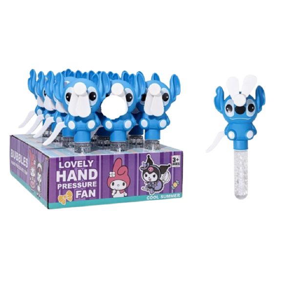 Lovely Hand Pressure Bubble Fan Toy – Blue | YT999-14