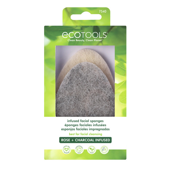 EcoTools Bath Facial Sponges - Charcoal & Rose | 266217