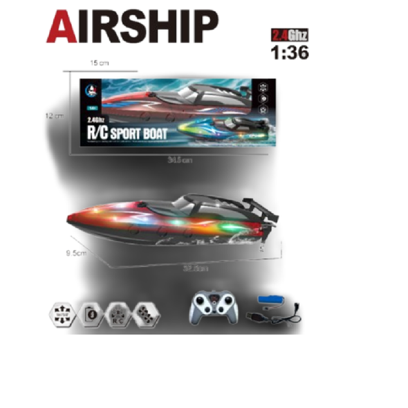 RC Sport Boat 2.4GHz – Airship Series | A3504-1