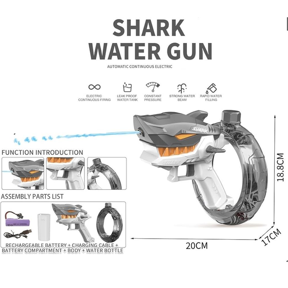 Shark Automatic Electric Water Gun – Rechargeable | CY053
