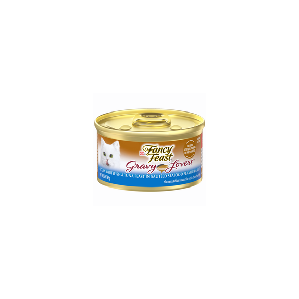 Fancy Feast Gravy Lovers Ocean Whitefish & Tuna Feast in Sauteed Seafood Flavour Gravy 85g | 206867