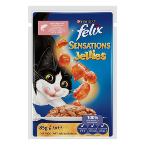 Felix Sensations Jellies with Saithe in a Jelly with Tomato Cat Food 85g | 206516