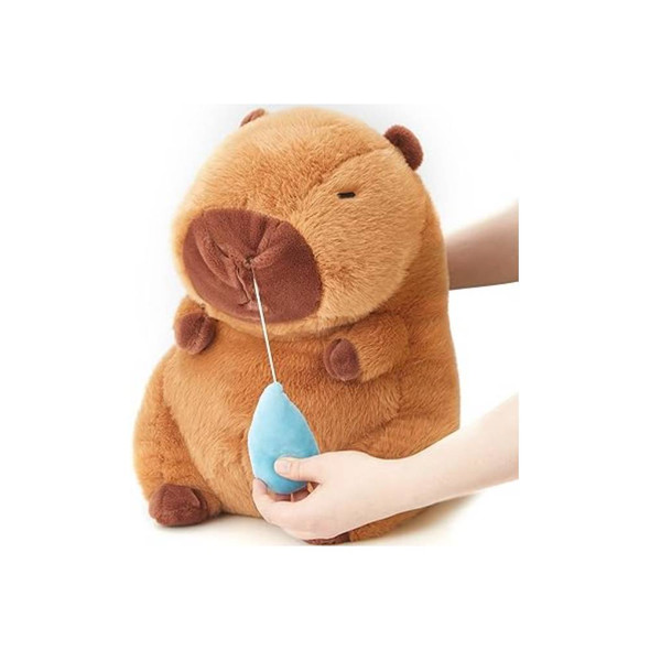 Capybara Plush Toy with Pull Snotty Drop 43cm - Brown | AL24417