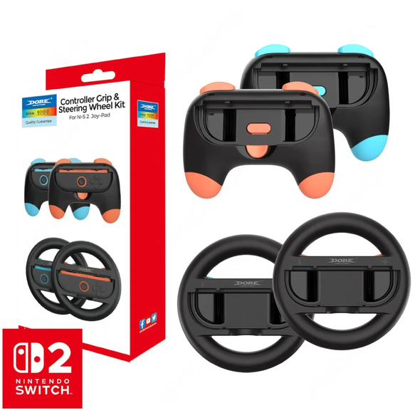 Nintendo Switch Controller Grip & Steering Wheel Kit