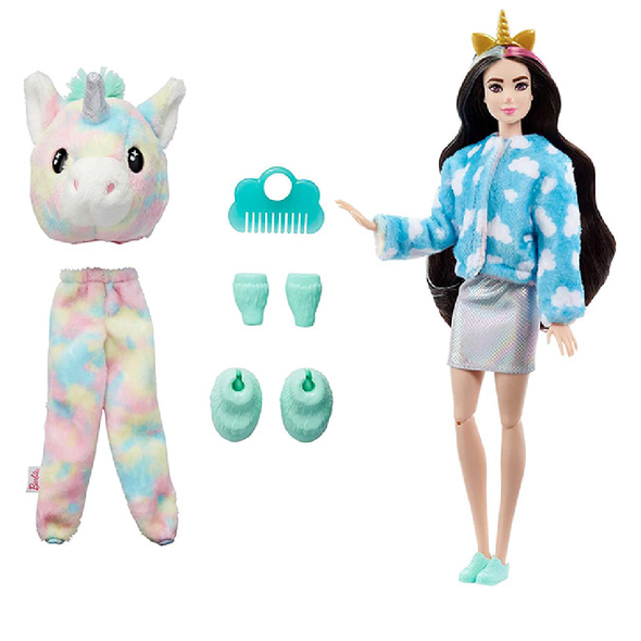 Dress-Up Fashion Girl Doll with Unicorn Plush Costume | T691-4