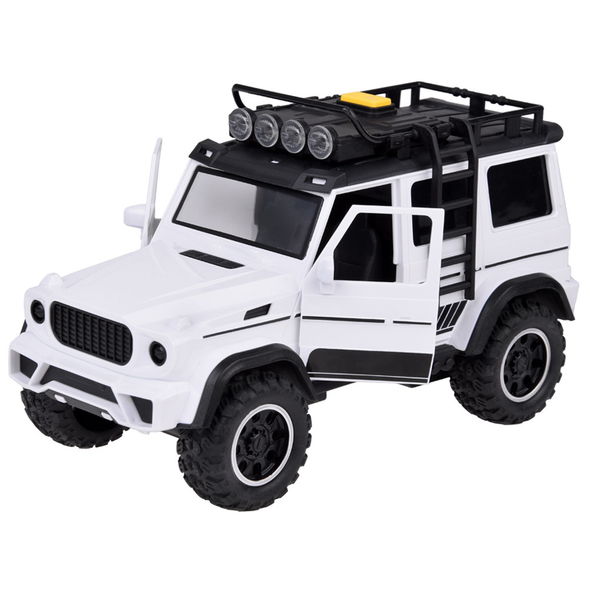 RC Police SUV Off-Road Vehicle with Lights – Die-Cast Style (White) | 8065-1
