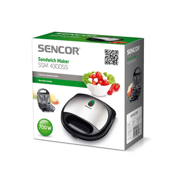 Sencor SSM4300SS 4 Slice Sandwich Maker 700W | SSM4300SS
