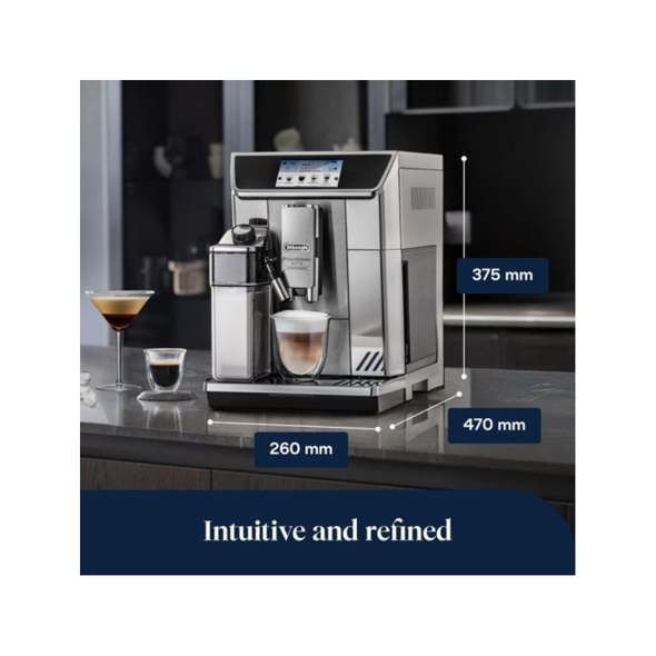 Delonghi PrimaDonna Elite Experience Automatic Bean-to-Cup Coffee Machine Stainless Steel 1450W | DKE-ECAM650.85.MS