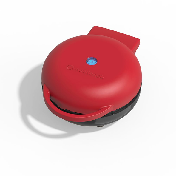 Nutricook Mini Waffle Maker Red - Adjustable Temperature Control - 1000W | NC-WM100