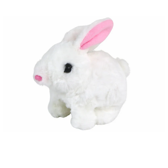 Pet Baby Interactive Plush Rabbit Toy – White Walking Bunny with Sound | BY8808-3