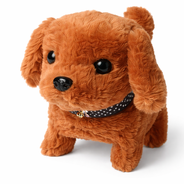 Pet Baby Interactive Plush Puppy – Brown Walking Dog with Sound | BY8808-3