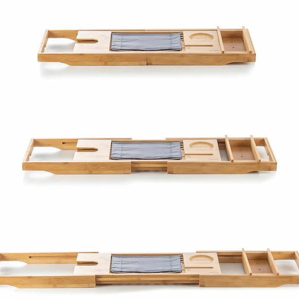 InnovaGoods Extendable Bamboo Bathtub Tray Trayth | V0103785