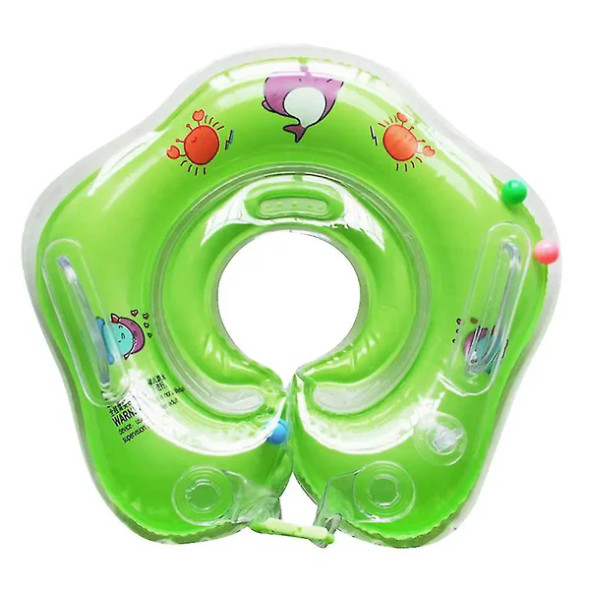 Inflatable Baby Neck Float Ring Ocean Design - Green | 584-6