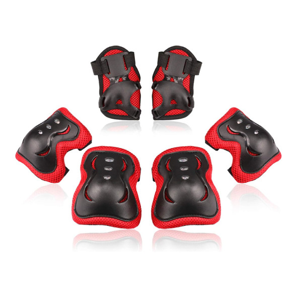 Kids Protective Gear Set Knee Pads, Elbow Pads & Wrist Guards - Red | 350-1