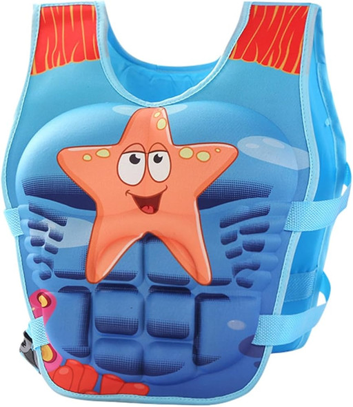 Kids Life Jacket Safety Vest - Blue Starfish Design, Size L | 585-29