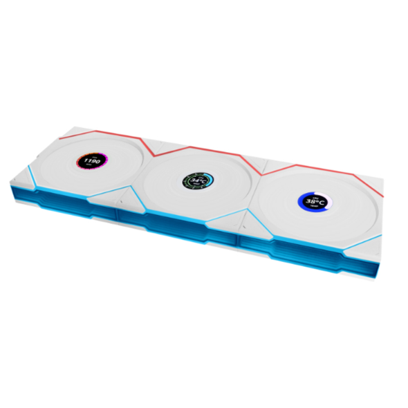 Lian Li UNI FAN TL-LCD Wireless 120 White Triple Pack With Controller | G99.12TLLCD1W3W.00