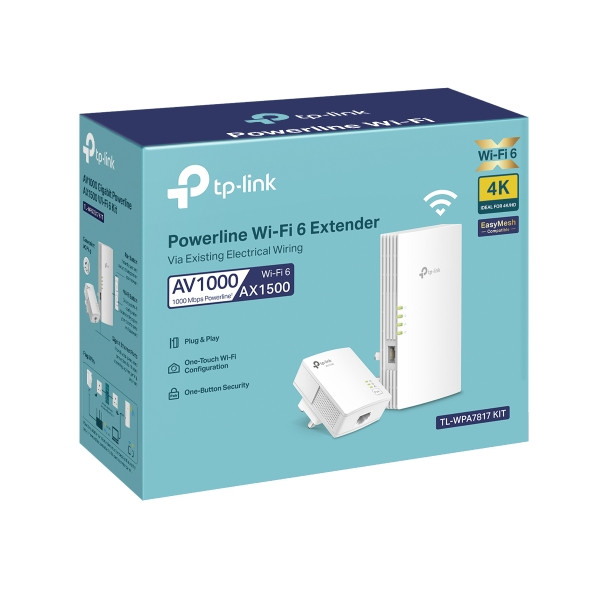 TP-Link TL-WPA7817 KIT AV1000 powerline AX1500 Wi-Fi 6 adapter and extender