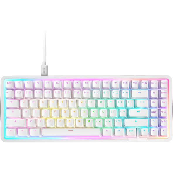 NZXT Function Elite MiniTKL Magnetic RGB Gaming Keyboard - White | KB-101NW-US