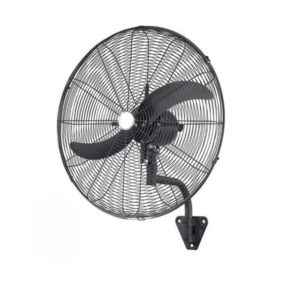 National Line Industrial Stand Fan 26 inch 180W metal blades adjustable height black grille front view