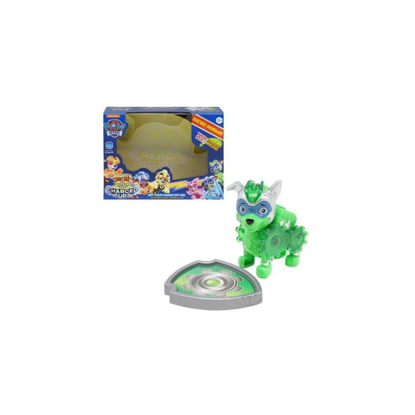 Paw Patrol Mighty Pups Action Figure with Badge – Green (Rocky) | 7135