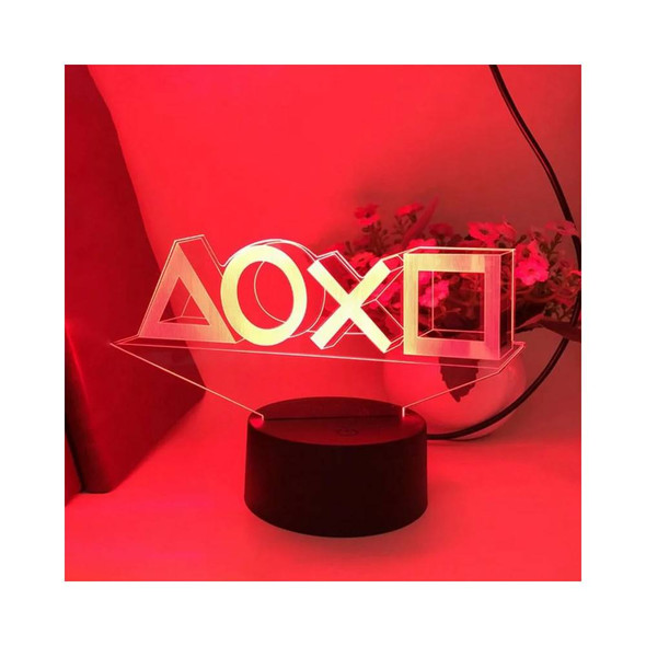 Gaming Room Desk Setup Lighting Decor PlayStation Icons LED Night Lamp - 7 Color Change