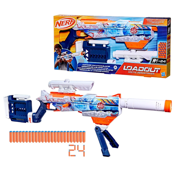 Hasbro Nerf Loadout Arctic Zerostriker With 24 N1 Darts | HBNRG1763