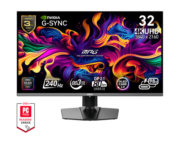 MSI MPG QD-OLED 32″ 4K 240Hz 0.03ms Gaming Monitor | 322URX